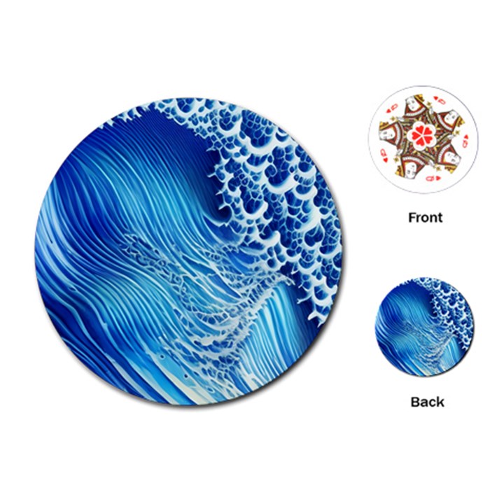 Wave Beach Iii Playing Cards Single Design (Round)