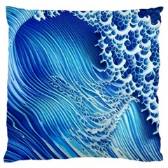 Wave Beach Iii Large Cushion Case (two Sides) by GardenOfOphir