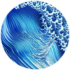 Wave Beach Iii Wooden Puzzle Round by GardenOfOphir