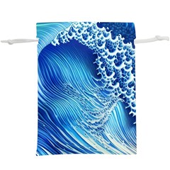 Wave Beach Iii Lightweight Drawstring Pouch (xl) by GardenOfOphir