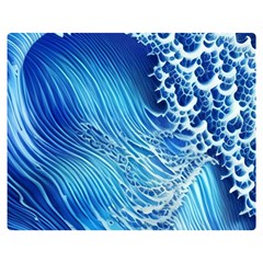 Wave Beach Iii One Side Premium Plush Fleece Blanket (medium) by GardenOfOphir