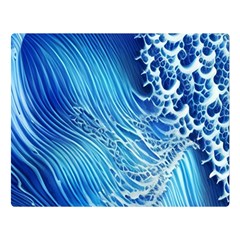 Wave Beach Iii One Side Premium Plush Fleece Blanket (large) by GardenOfOphir