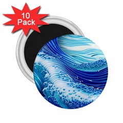 Water Waves 2 25  Magnets (10 Pack)  by GardenOfOphir