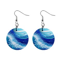 Water Waves Mini Button Earrings by GardenOfOphir