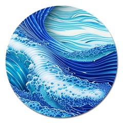 Water Waves Magnet 5  (round) by GardenOfOphir