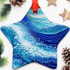 Water Waves Star Ornament (two Sides) by GardenOfOphir