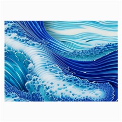 Water Waves Large Glasses Cloth by GardenOfOphir