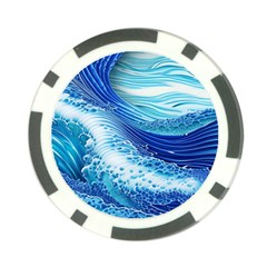 Water Waves Poker Chip Card Guard by GardenOfOphir