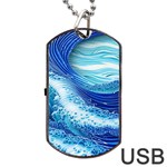 Water Waves Dog Tag USB Flash (Two Sides) Back