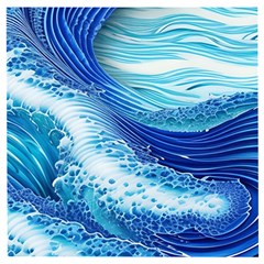 Water Waves Wooden Puzzle Square by GardenOfOphir