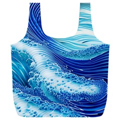 Water Waves Full Print Recycle Bag (xxxl) by GardenOfOphir