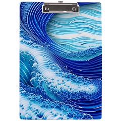 Water Waves A4 Acrylic Clipboard by GardenOfOphir