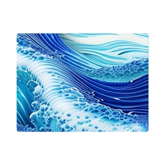 Water Waves One Side Premium Plush Fleece Blanket (mini)