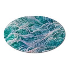 Waves Of The Ocean Ii Oval Magnet by GardenOfOphir