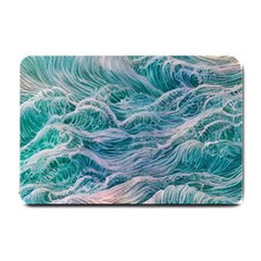 Waves Of The Ocean Ii Small Doormat by GardenOfOphir