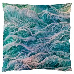 Waves Of The Ocean Ii Large Cushion Case (one Side) by GardenOfOphir