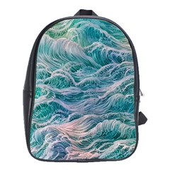 Waves Of The Ocean Ii School Bag (xl) by GardenOfOphir