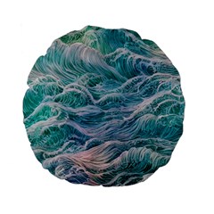 Waves Of The Ocean Ii Standard 15  Premium Flano Round Cushions by GardenOfOphir