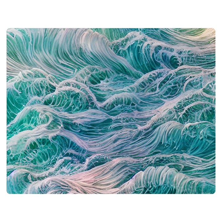 Waves Of The Ocean Ii Premium Plush Fleece Blanket (Medium)