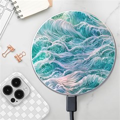 Waves Of The Ocean Ii Wireless Fast Charger(white) by GardenOfOphir