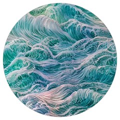 Waves Of The Ocean Ii Round Trivet by GardenOfOphir