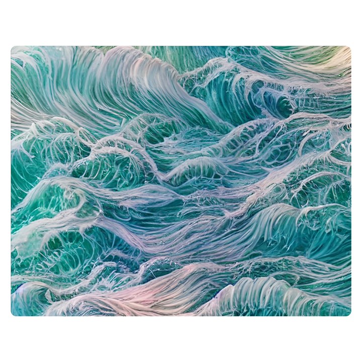 Waves Of The Ocean Ii One Side Premium Plush Fleece Blanket (Medium)