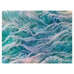 Waves Of The Ocean Ii One Side Premium Plush Fleece Blanket (extra Small) by GardenOfOphir