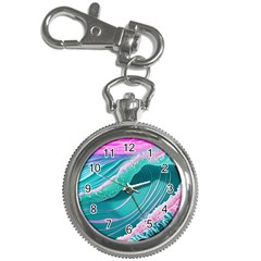 Pink Ocean Waves Key Chain Watches by GardenOfOphir