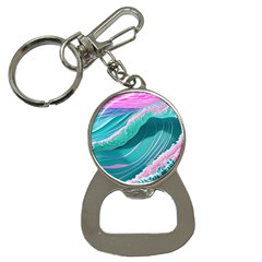 Pink Ocean Waves Bottle Opener Key Chain by GardenOfOphir