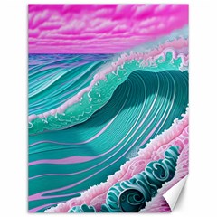 Pink Ocean Waves Canvas 12  X 16  by GardenOfOphir