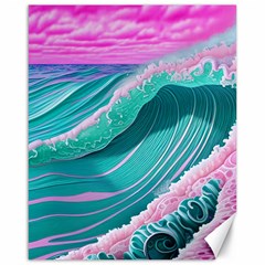 Pink Ocean Waves Canvas 16  X 20  by GardenOfOphir