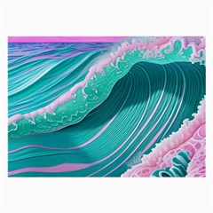 Pink Ocean Waves Large Glasses Cloth (2 Sides) by GardenOfOphir