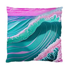 Pink Ocean Waves Standard Cushion Case (one Side) by GardenOfOphir