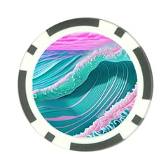 Pink Ocean Waves Poker Chip Card Guard (10 Pack)