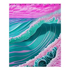 Pink Ocean Waves Shower Curtain 60  X 72  (medium)  by GardenOfOphir