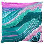 Pink Ocean Waves Large Cushion Case (One Side) Front