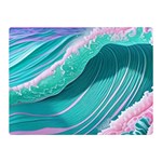 Pink Ocean Waves Premium Plush Fleece Blanket (Mini) 35 x27  Blanket Front