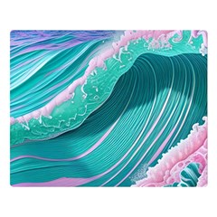 Pink Ocean Waves Premium Plush Fleece Blanket (large) by GardenOfOphir