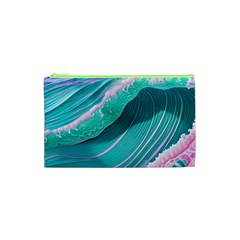 Pink Ocean Waves Cosmetic Bag (xs)