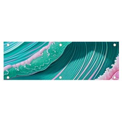 Pink Ocean Waves Banner And Sign 6  X 2  by GardenOfOphir