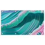 Pink Ocean Waves Banner and Sign 7  x 4  Front