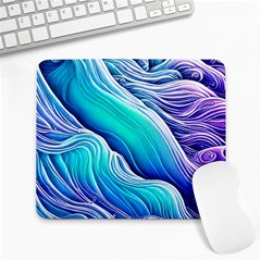 Ocean Waves In Pastel Tones Large Mousepad by GardenOfOphir