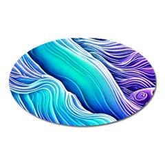 Ocean Waves In Pastel Tones Oval Magnet by GardenOfOphir