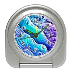 Ocean Waves In Pastel Tones Travel Alarm Clock by GardenOfOphir