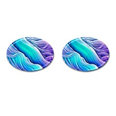 Ocean Waves In Pastel Tones Cufflinks (oval) by GardenOfOphir