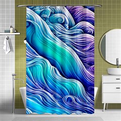 Ocean Waves In Pastel Tones Shower Curtain 48  X 72  (small)  by GardenOfOphir