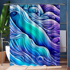 Ocean Waves In Pastel Tones Shower Curtain 60  X 72  (medium)  by GardenOfOphir