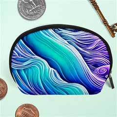 Ocean Waves In Pastel Tones Accessory Pouch (large) by GardenOfOphir