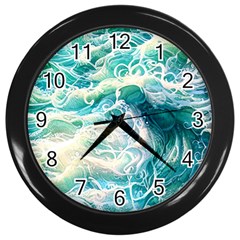 The Endless Sea Wall Clock (black) by GardenOfOphir