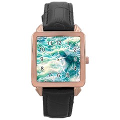 The Endless Sea Rose Gold Leather Watch  by GardenOfOphir